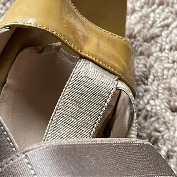 Aquatalia by Marvin K Tan Patent Strappy Wedge Sandals; SZ 8.5; Good Condition