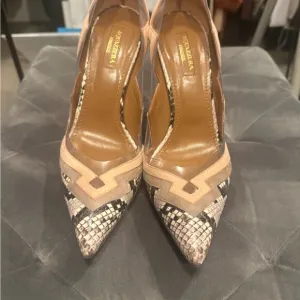 Aquazzura Pink and Black Heels with Stiletto Design