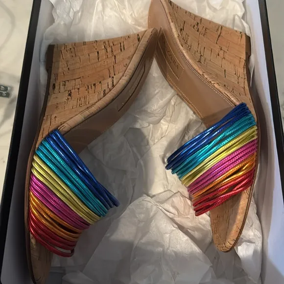 AQUAZZURA RAINBOW CORK WEDGES Wedge Sandals SIZE 6
