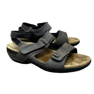 Aravon by New Balance Grey Leather Sandals Sz 8 D WSK03NV Open Toe &amp; Heel Shoes