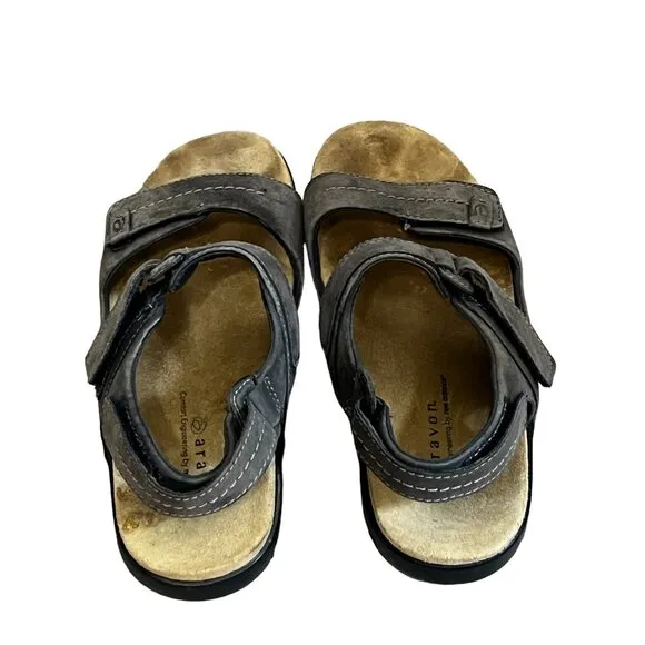Aravon by New Balance Grey Leather Sandals Sz 8 D WSK03NV Open Toe &amp; Heel Shoes