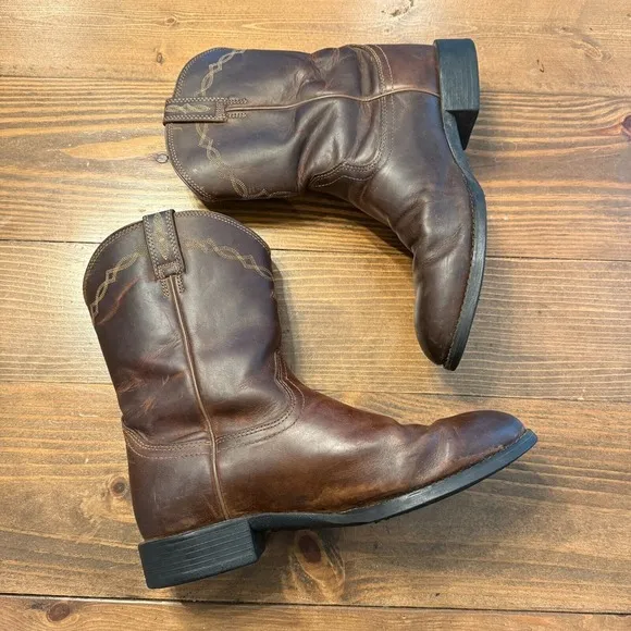 Ariat Heritage Roper Distressed Brown 10&quot; Western Boots 10002284 Men's 11.5 D