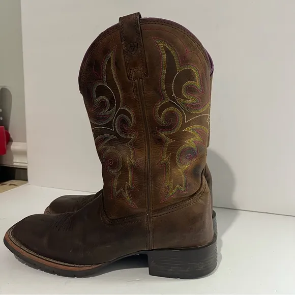 Ariat Hybrid Rancher Western Cowgirl Boots SquareToe Brown Women's 7B concert