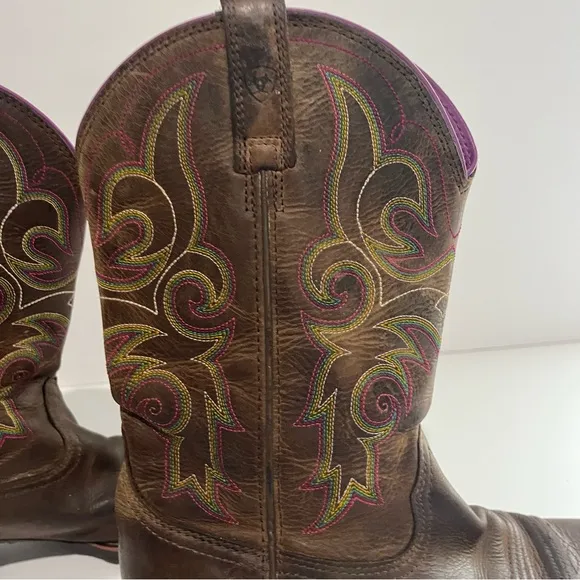 Ariat Hybrid Rancher Western Cowgirl Boots SquareToe Brown Women's 7B concert