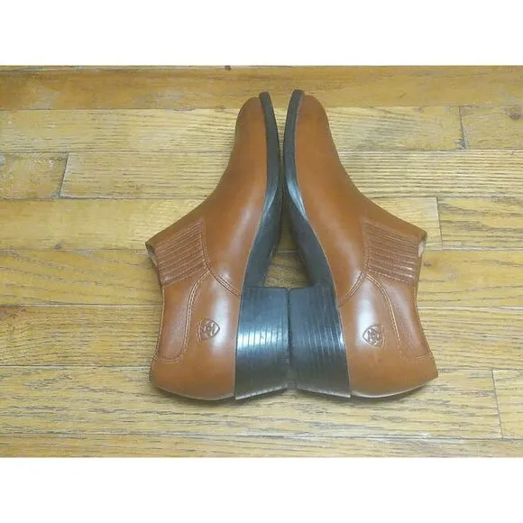 Ariat Sonora 16528 Womens Size 9.5B Cognac Leather Western Ankle Boots Booties