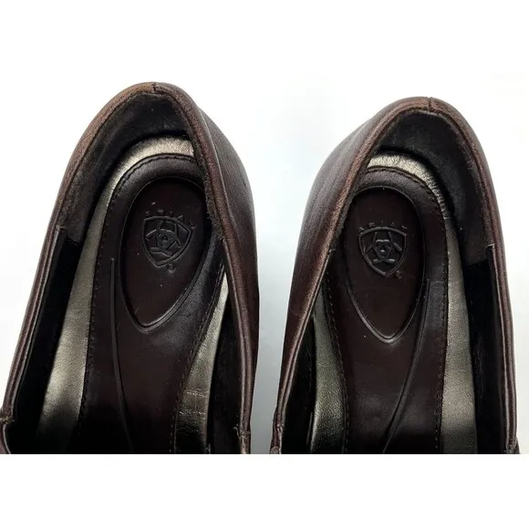 Ariat Wedge Heel Clogs Brown Leather Shoes Womens Size 11B 21161