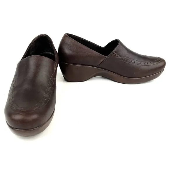 Ariat Wedge Heel Clogs Brown Leather Shoes Womens Size 11B 21161