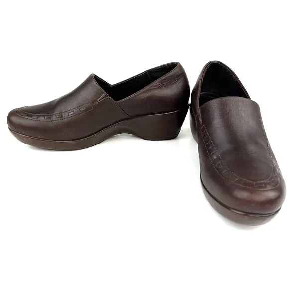 Ariat Wedge Heel Clogs Brown Leather Shoes Womens Size 11B 21161