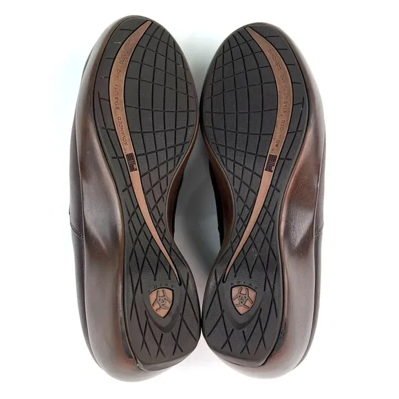 Ariat Wedge Heel Clogs Brown Leather Shoes Womens Size 11B 21161