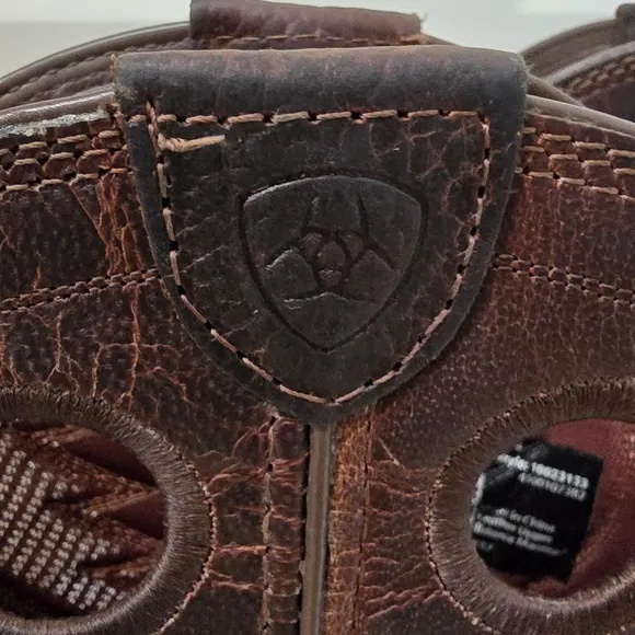 Ariats VertTek Men's Brown Leather Western Boots Size 8D W/ Matching Belt Sz 34