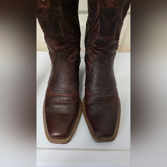 Ariats VertTek Men's Brown Leather Western Boots Size 8D W/ Matching Belt Sz 34