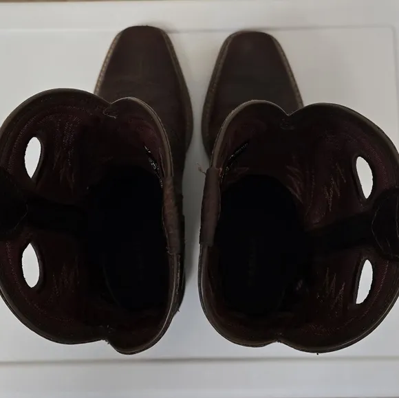 Ariats VertTek Men's Brown Leather Western Boots Size 8D W/ Matching Belt Sz 34