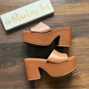arroude Miso Leathet Platform Sandals NWOT