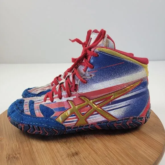Asics Aggressor 2 Wrestling Shoes Size- 7 L.E. Lightning Strike See Photos
