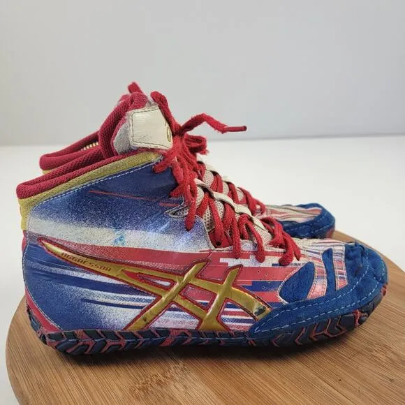 Asics Aggressor 2 Wrestling Shoes Size- 7 L.E. Lightning Strike See Photos