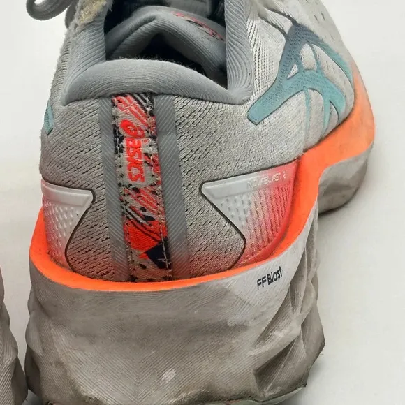 ASICS Men's Novablast 2 Gray Blue Thunder 1011B306-960 Running Shoes Size 7.5