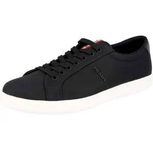 AUTH LUXURY PRADA SNEAKERS SHOES 4E3256 BLACK NYLON