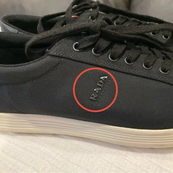 AUTH LUXURY PRADA SNEAKERS SHOES 4E3256 BLACK NYLON