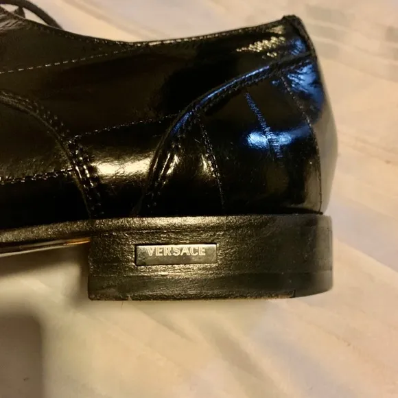 Authentic Eel Skin Versace Black Dress Shoes Men's 39.5 EU / US 6.5-7