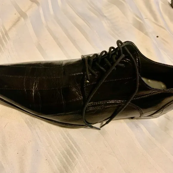 Authentic Eel Skin Versace Black Dress Shoes Men's 39.5 EU / US 6.5-7