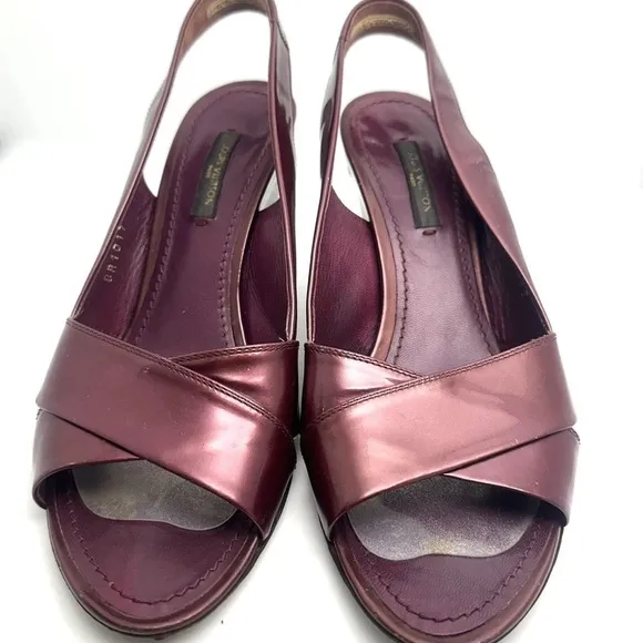Authentic Louis Vuitton Wedge Heels Shoes with Dust Bag size US 6.5 or EU 36.5