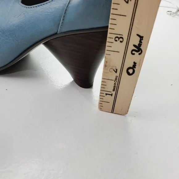 Awol Blue Buckles Shoes Women Leather Boots Size 10