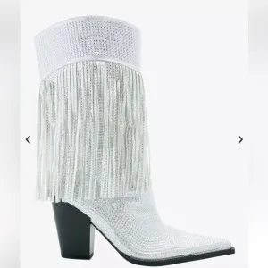 Azalea Wang rhinestones boots