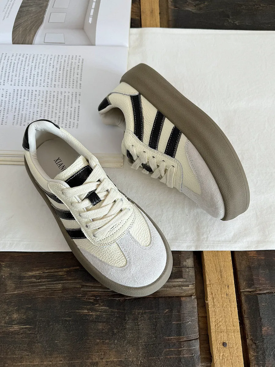 Babakud Women Lace-Up Leisure Low-Top Sneakers