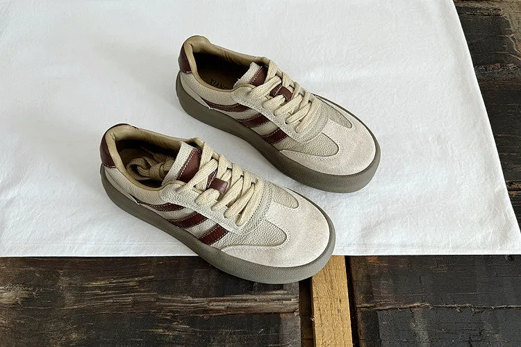 Babakud Women Lace-Up Leisure Low-Top Sneakers