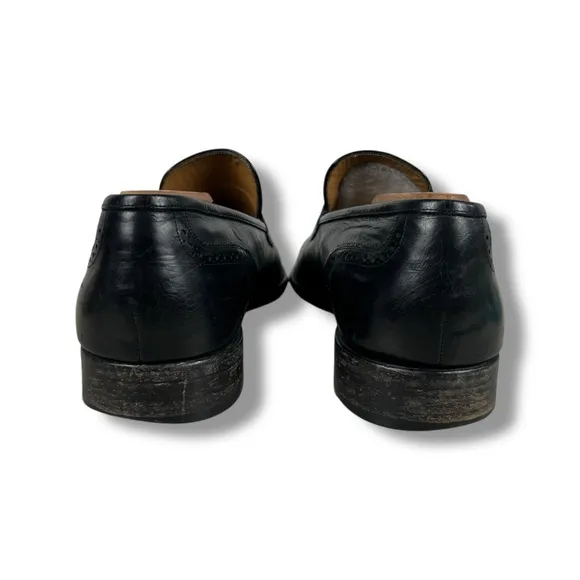 Bally Black Penny Loafers Leathers Shoes Classic Designer Luxury Beckford Sz 10