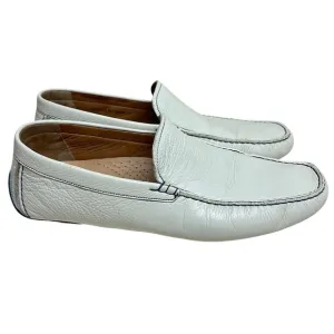 Bally Luxury Men's US 10.5 / Italy 43 Wadron White w/Blue Leather Driving Shoes