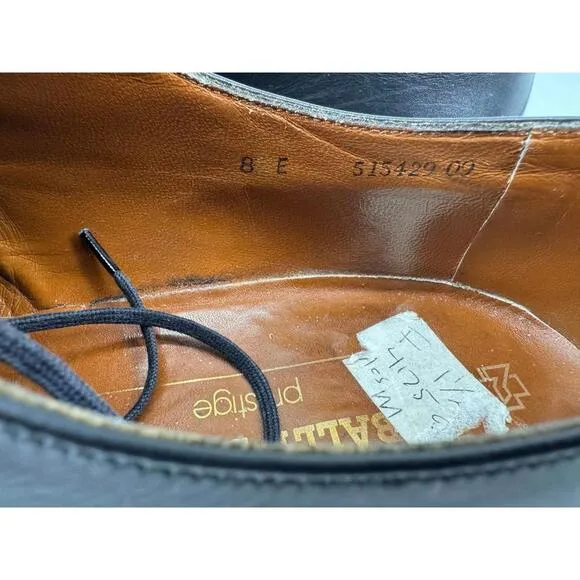 Bally Suisse Prestige Black Leather Oxford Shoes Size 8