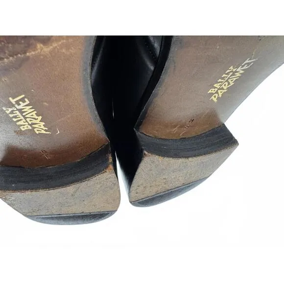 Bally Suisse Prestige Black Leather Oxford Shoes Size 8