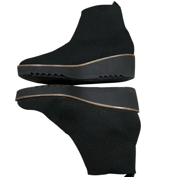 Bandolino Women’s 7 Black Reissa Knit Sock Pull On Wedge Bootie Shoes