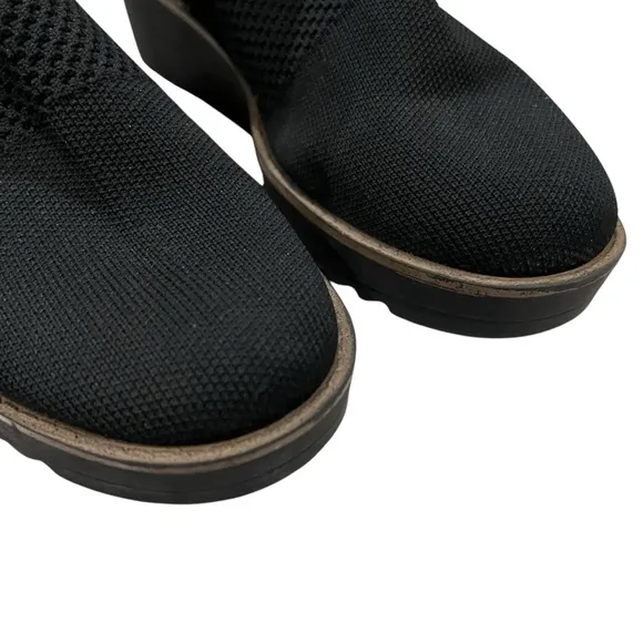 Bandolino Women’s 7 Black Reissa Knit Sock Pull On Wedge Bootie Shoes