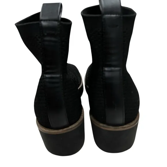 Bandolino Women’s 7 Black Reissa Knit Sock Pull On Wedge Bootie Shoes
