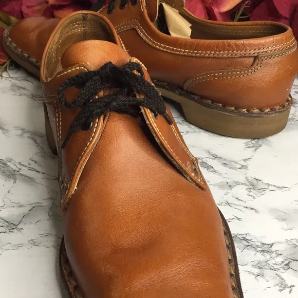 Barker England Cognac Leather Lace Up Derby Shoes