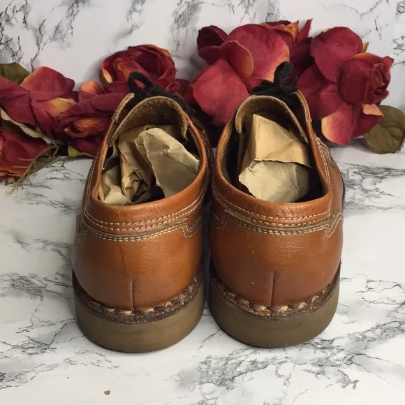 Barker England Cognac Leather Lace Up Derby Shoes