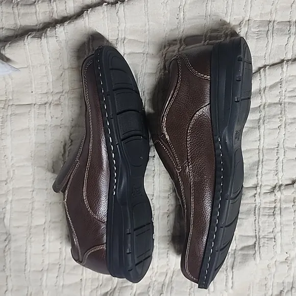 BASS Lenny men's brown slip-on leather casual shoes 9.5