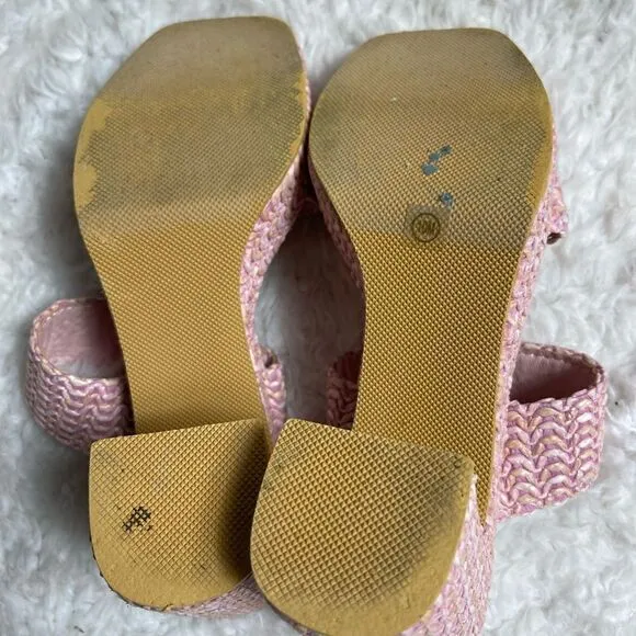 Beach by Matisse GEM pink Raffia platform straps sandals size 10M