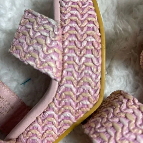 Beach by Matisse GEM pink Raffia platform straps sandals size 10M