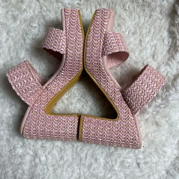Beach by Matisse GEM pink Raffia platform straps sandals size 10M