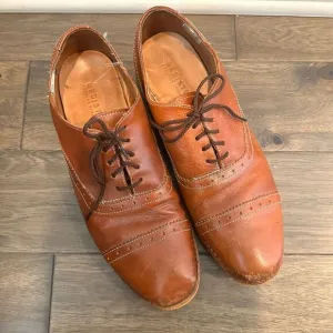 Bed Stu Cognac Brown Leather Lace Up Oxford Dress Shoes - Size 11 - EUC