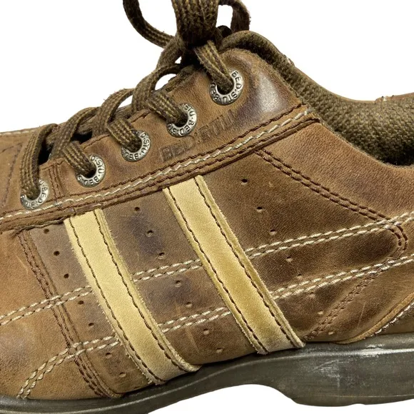 BED STU Leather Lace Up Oxford Shoes Square Toe Brown Size 11.5 Mens