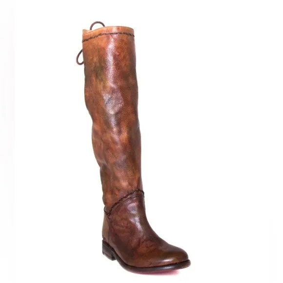 Bed Stu Manchester Knee-High Leather Boots Teak Rowan Multi NIB Size 7