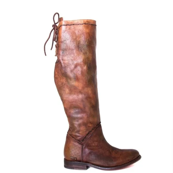 Bed Stu Manchester Knee-High Leather Boots Teak Rowan Multi NIB Size 7