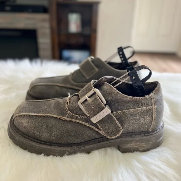 BED STU Mens Oxford Leather Chunky Shoes