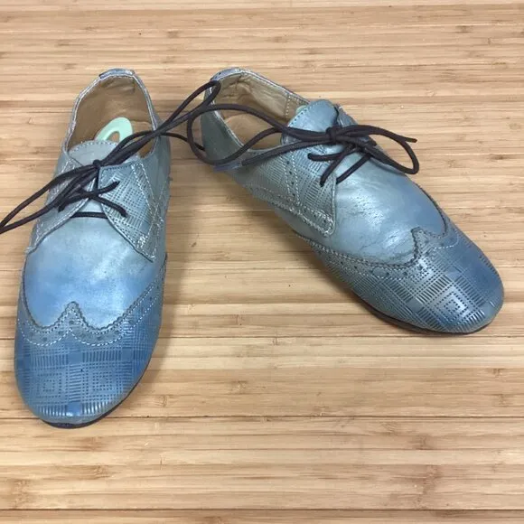 Bed Stu Oxford Distressed Blue Shoes 6