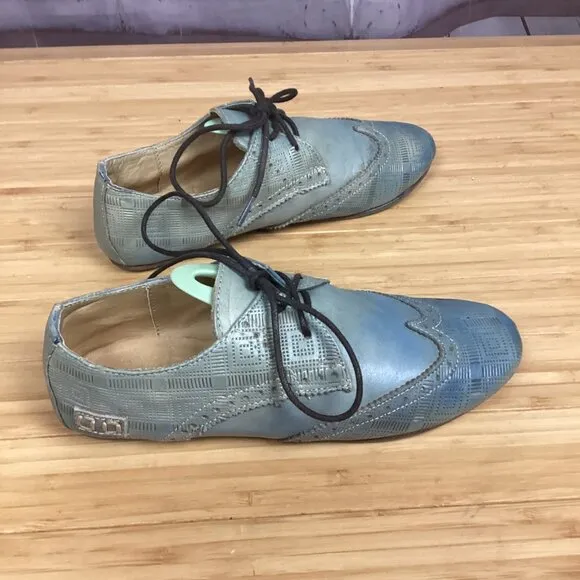Bed Stu Oxford Distressed Blue Shoes 6