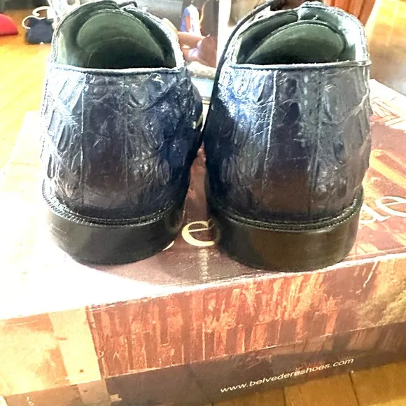 Belvedere Blue Crocodile Leather Men's Shoes